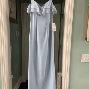 Simply Styled Light Blue Ruffle Prom Dress